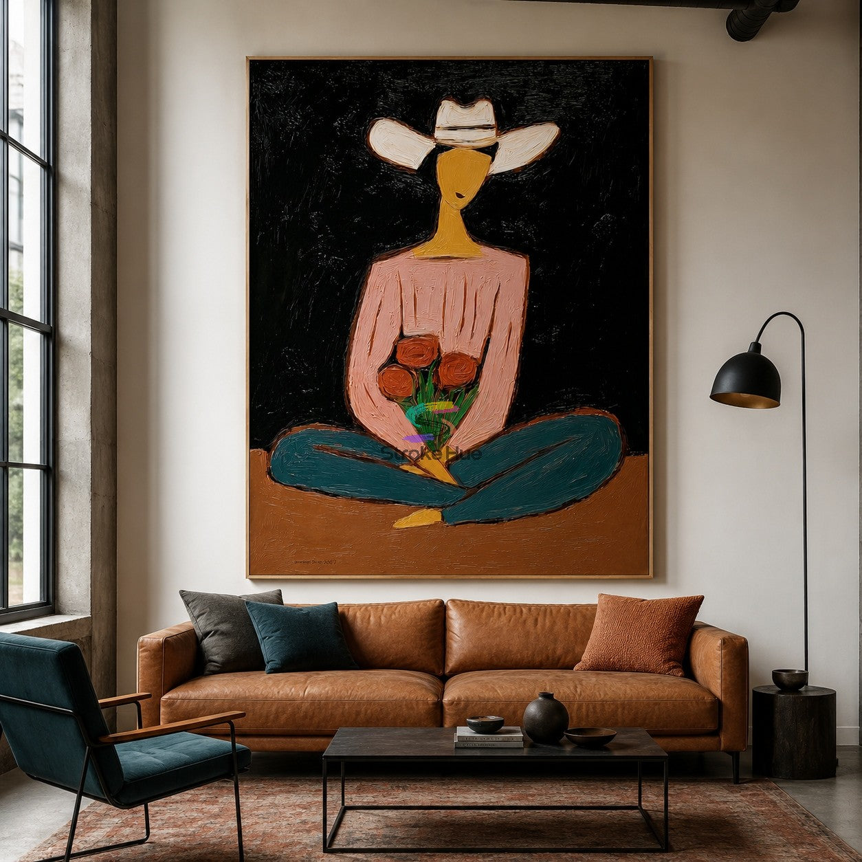 Midnight Bloom-Cowgirl Flower Painting