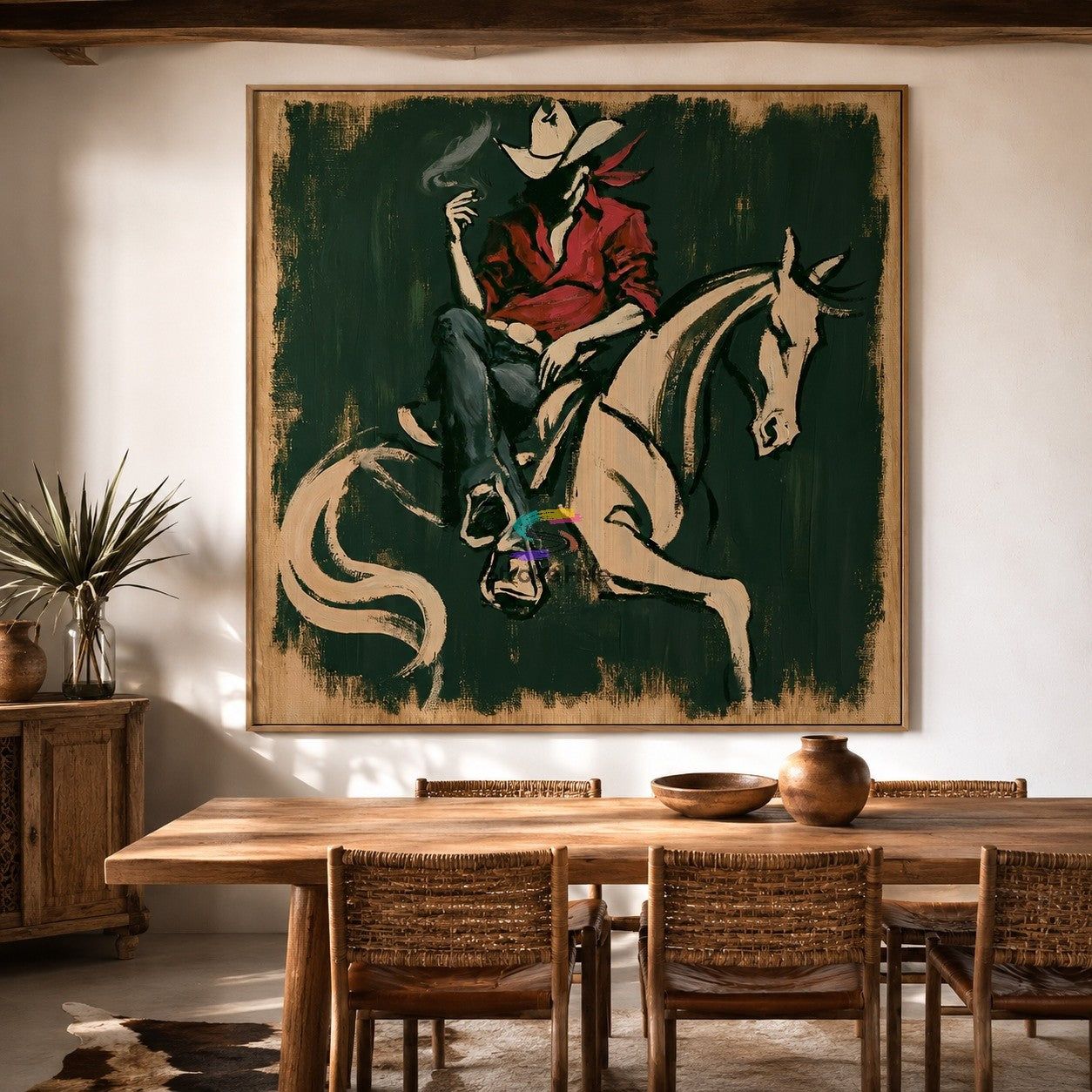 Forest Rider-Cowboy Horse Painting