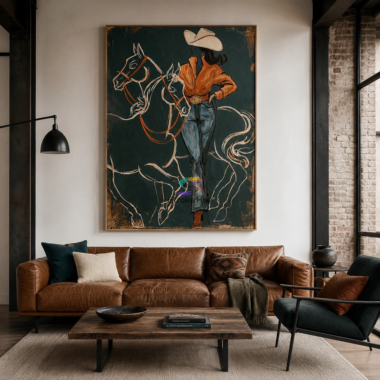 Reined Grace-Cowgirl Horse Painting