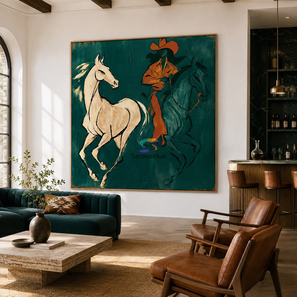 Emerald Chase-Western Horse Painting