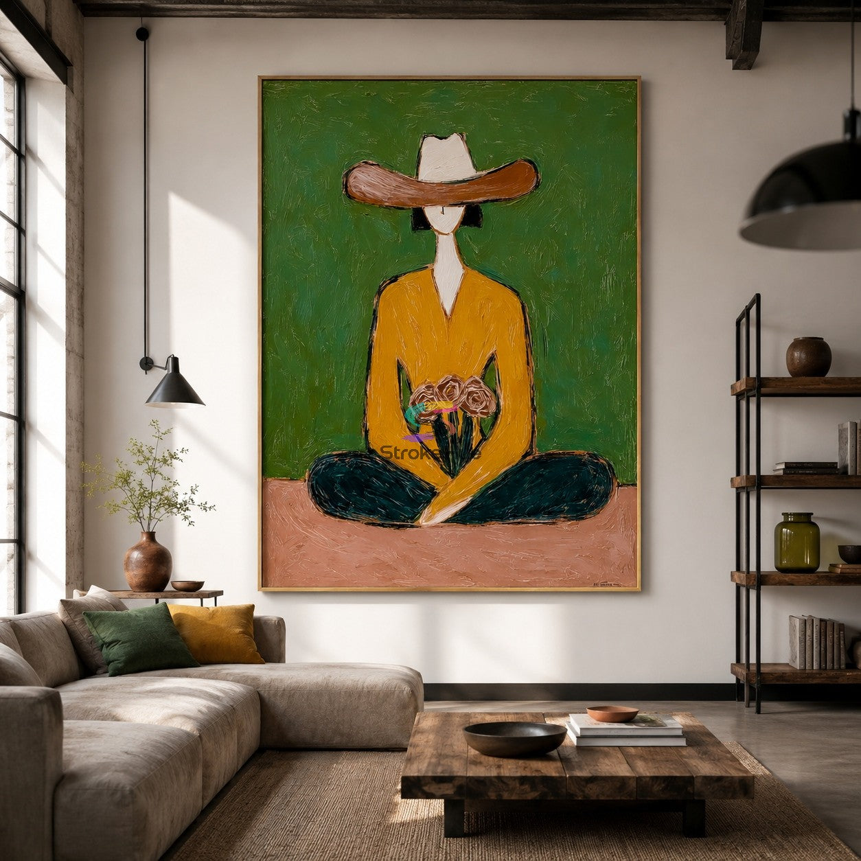 Prairie Bloom-Cowgirl Figure Painting