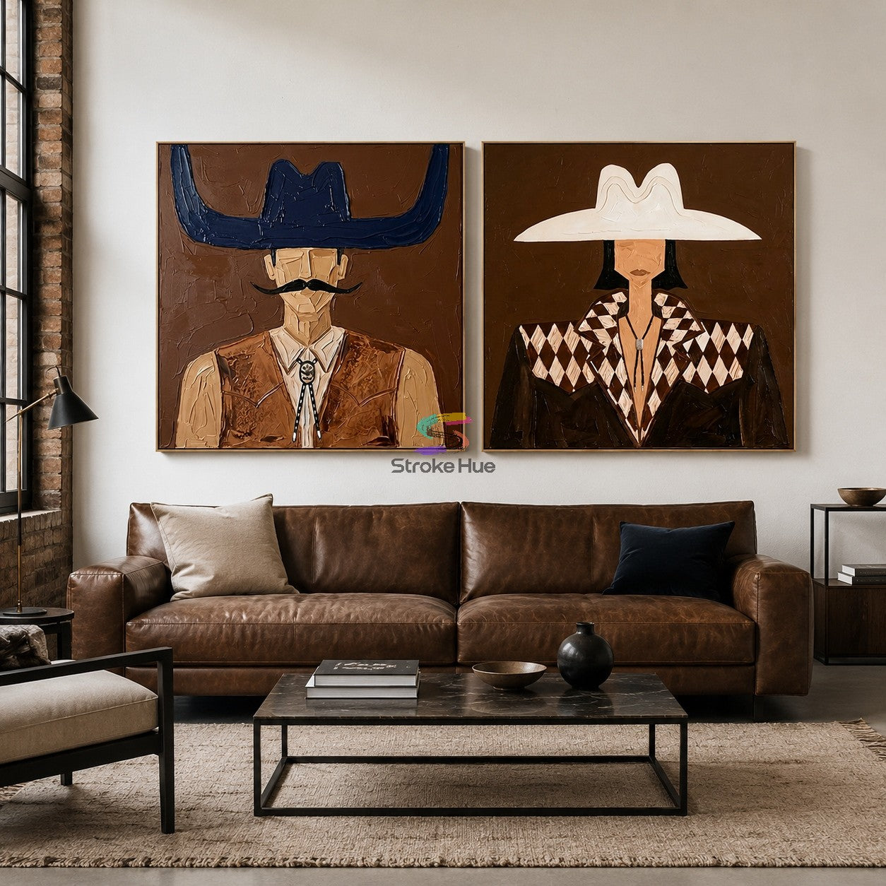 Frontier Icons-Western Portrait Diptych
