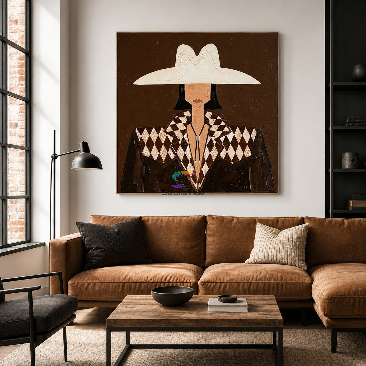 Ivory Argyle-Cowgirl Portrait Painting