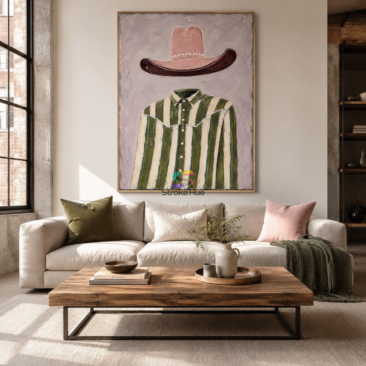Pink Brim-Western Shirt Painting