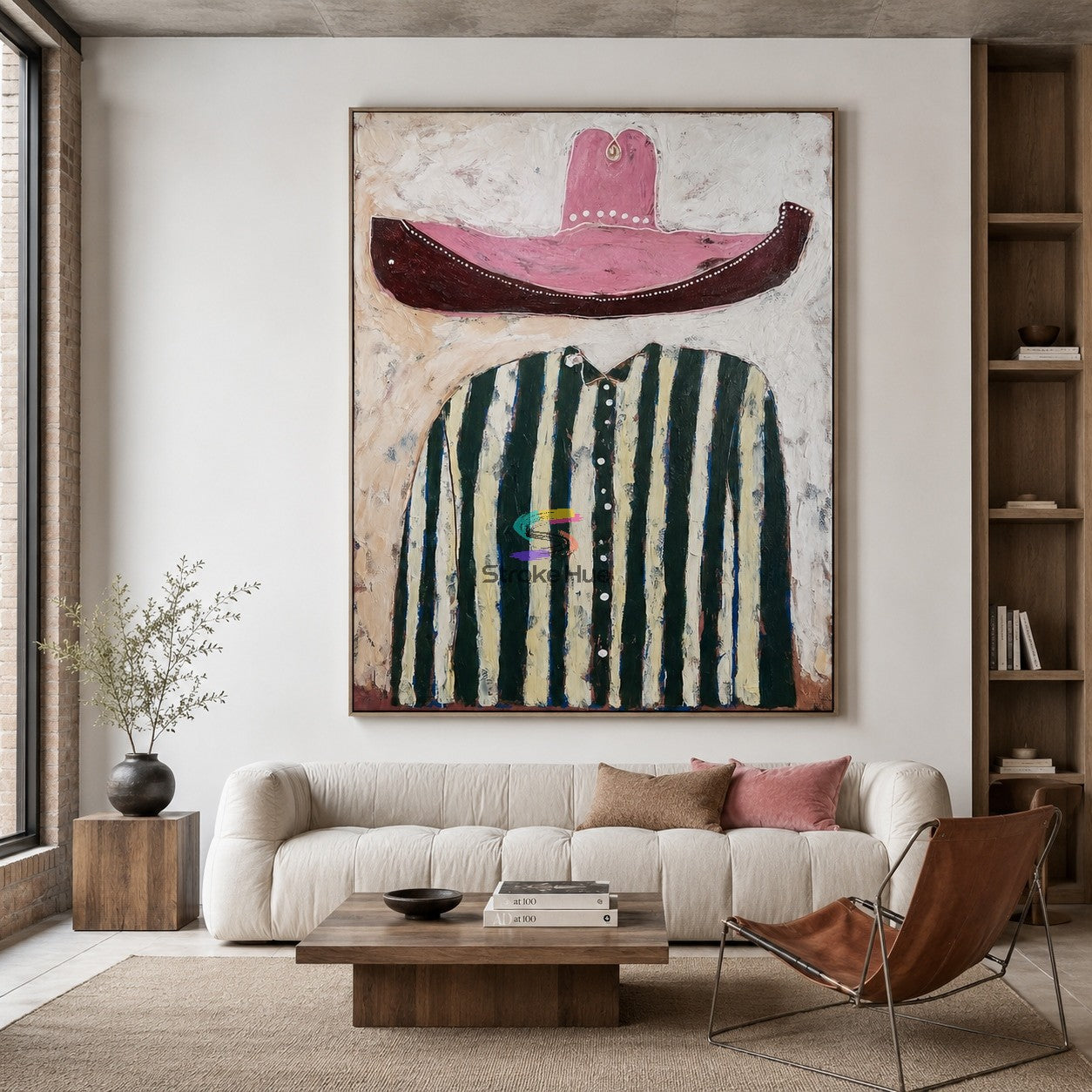 Rose Rodeo-Striped Western Painting