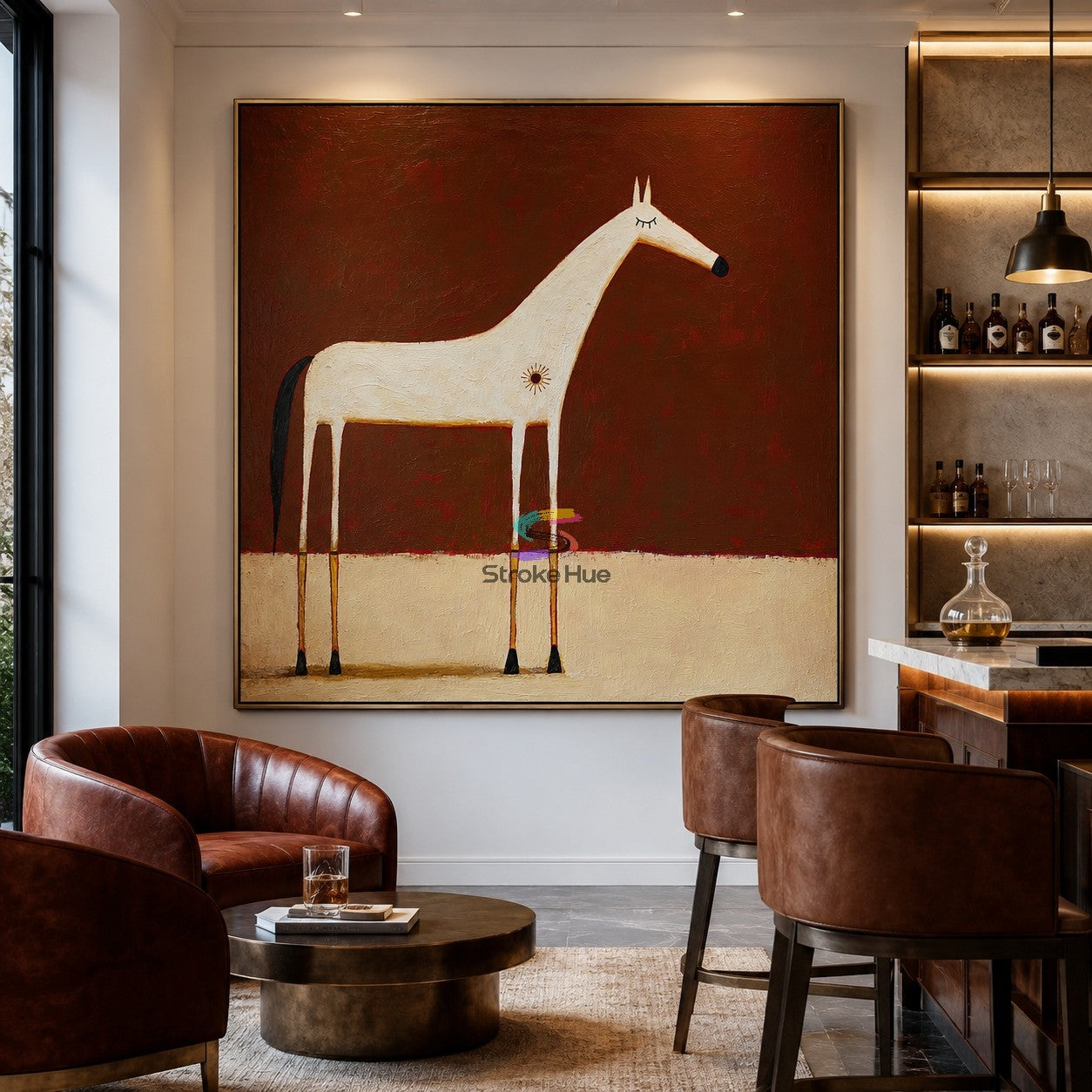 Solar Grace-White Horse Painting