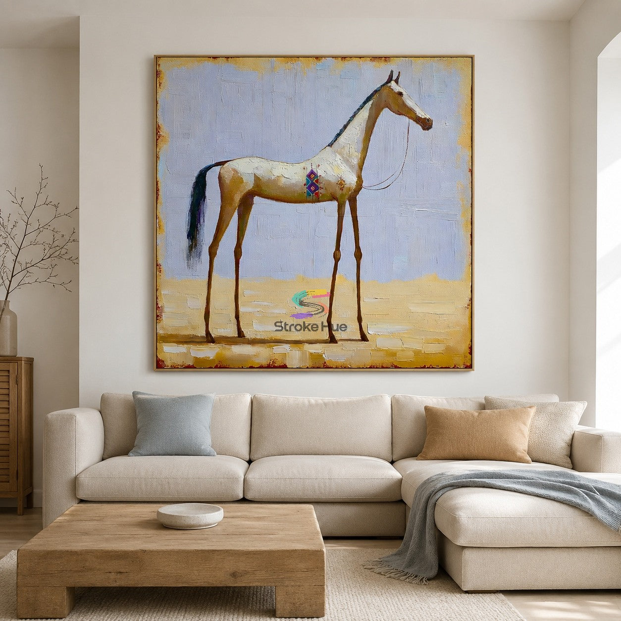 Prairie Mosaic-White Horse Painting