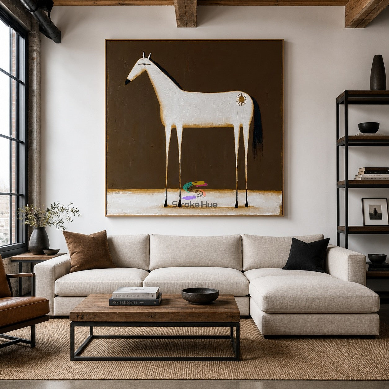 Suncrest Steed-White Horse Painting