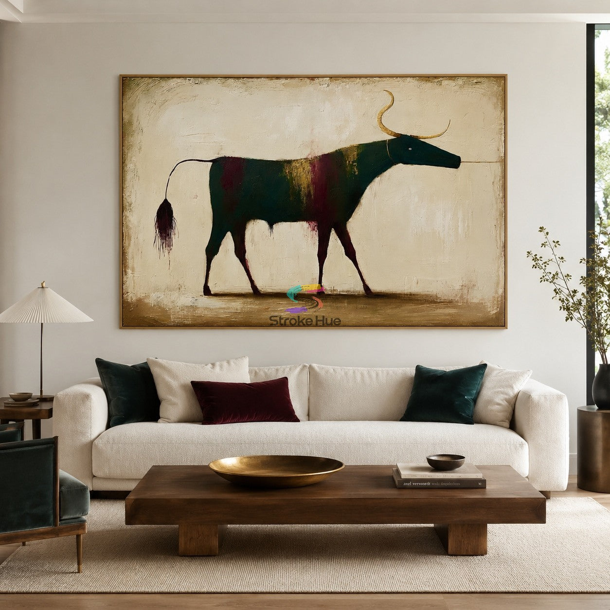 Gilded Horn-Longhorn Bull Painting