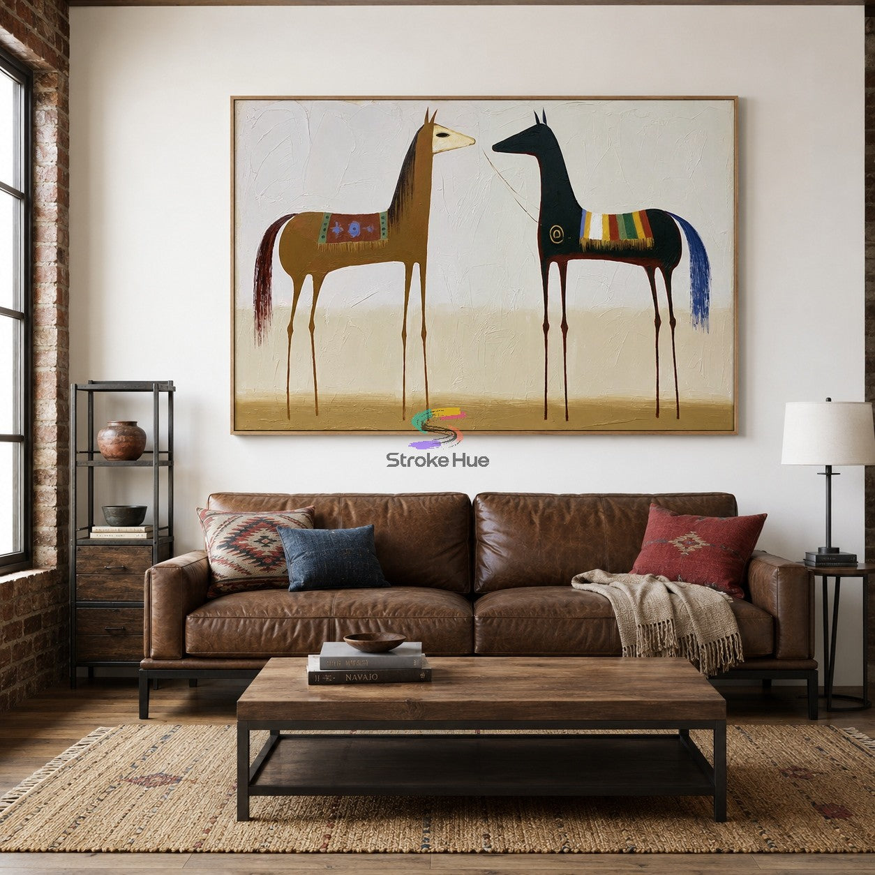 Prairie Meeting-Two Horse Painting