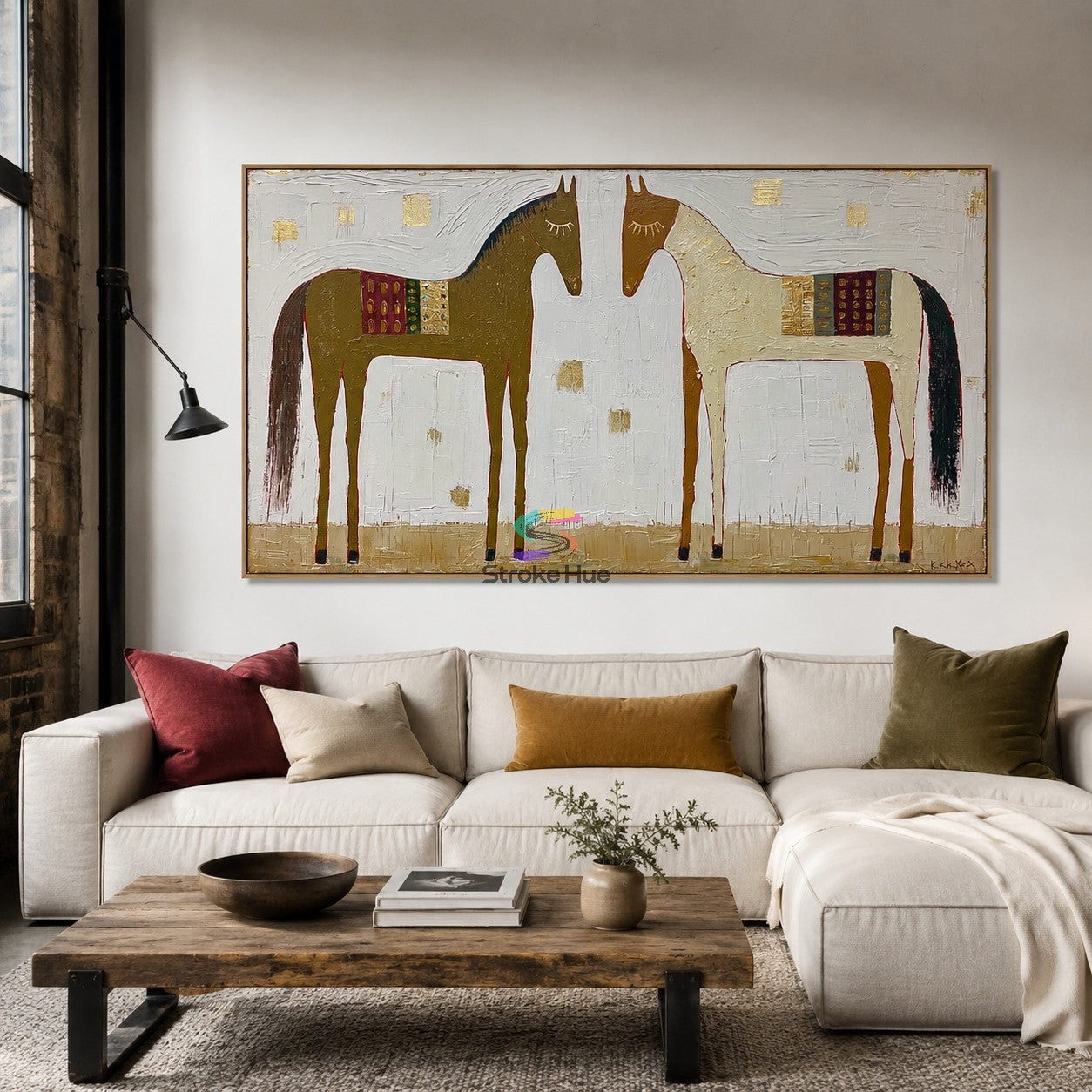 Golden Accord-Two Horse Painting