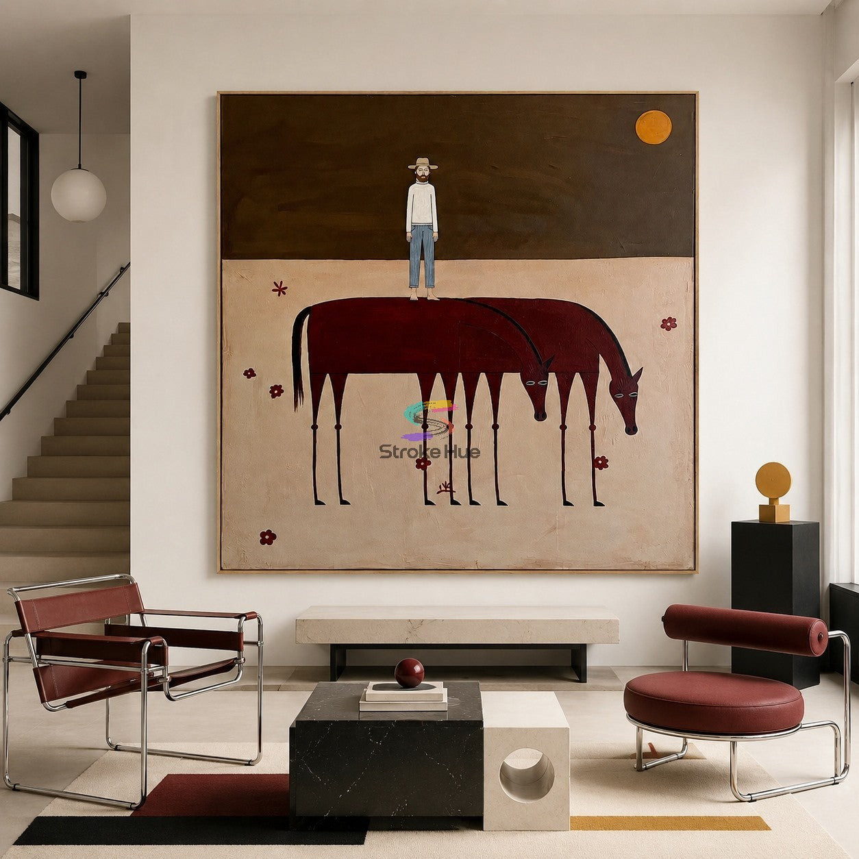 Twin Horizon-Double Horse Western Painting