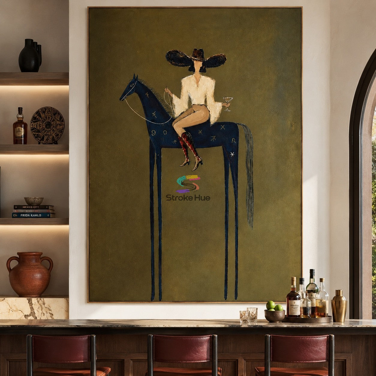 Midnight Toast-Cowgirl Horse Painting
