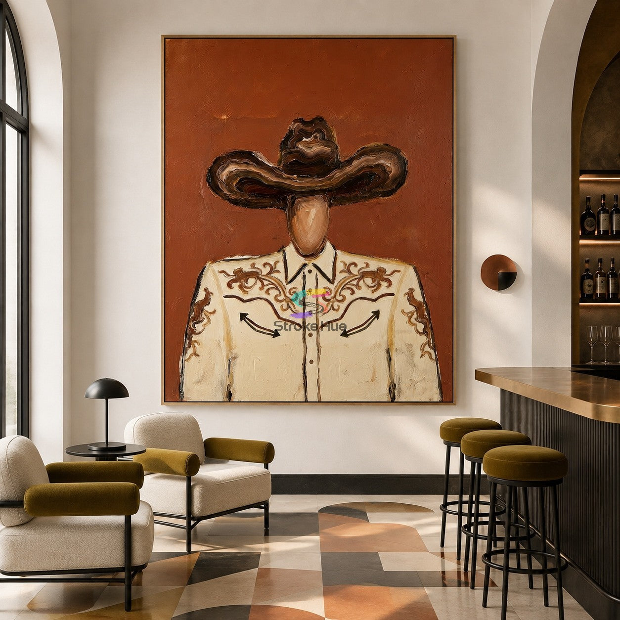 Canyon Lace-Western Shirt Portrait Painting