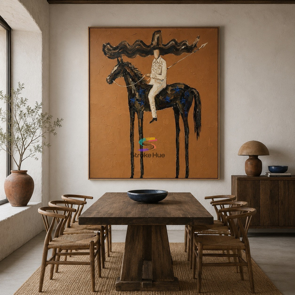 Blue Star Rider-Western Horseman Painting
