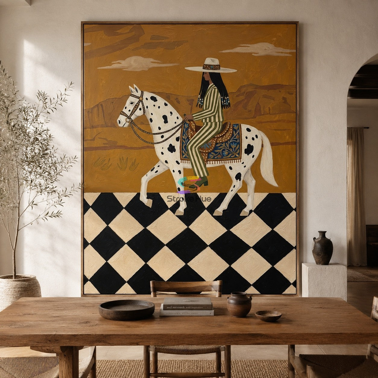 Desert Rhythm-Spotted Horse Rider Painting