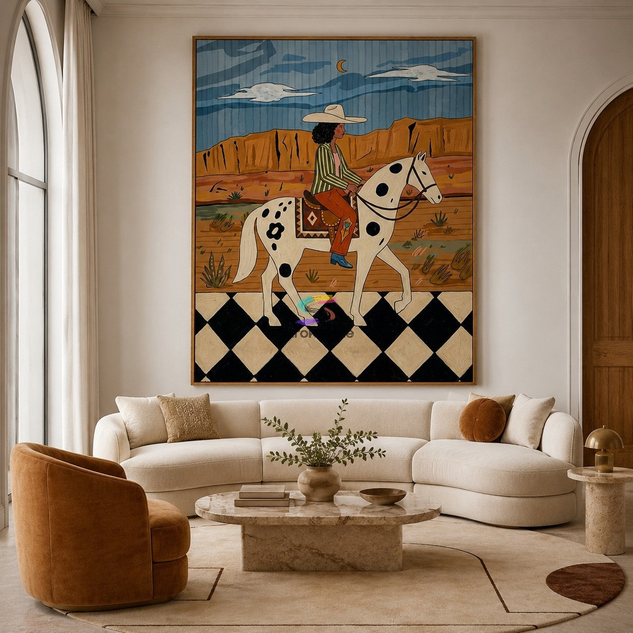 Canyon Passage-Spotted Horse Cowgirl Painting