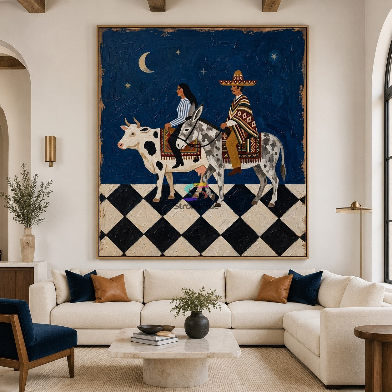 Moonlit Caravan-Southwestern Riders Painting