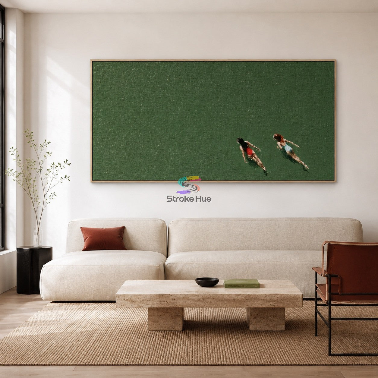 Emerald Drift-Aerial Swimmers Painting