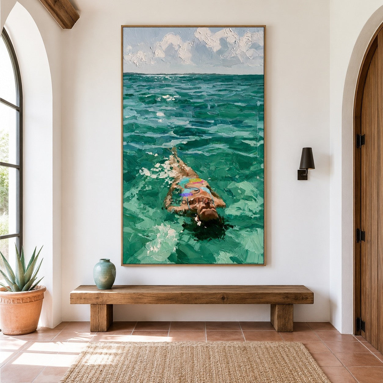 Sea Reverie-Floating Woman Ocean Painting
