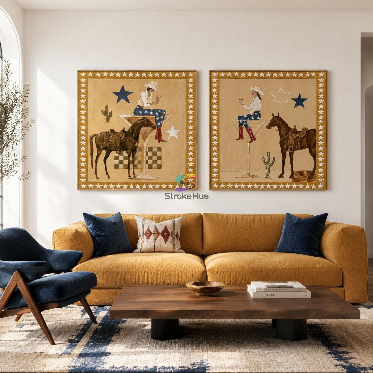 Star Martini-Western Cowgirl Horse Painting Set