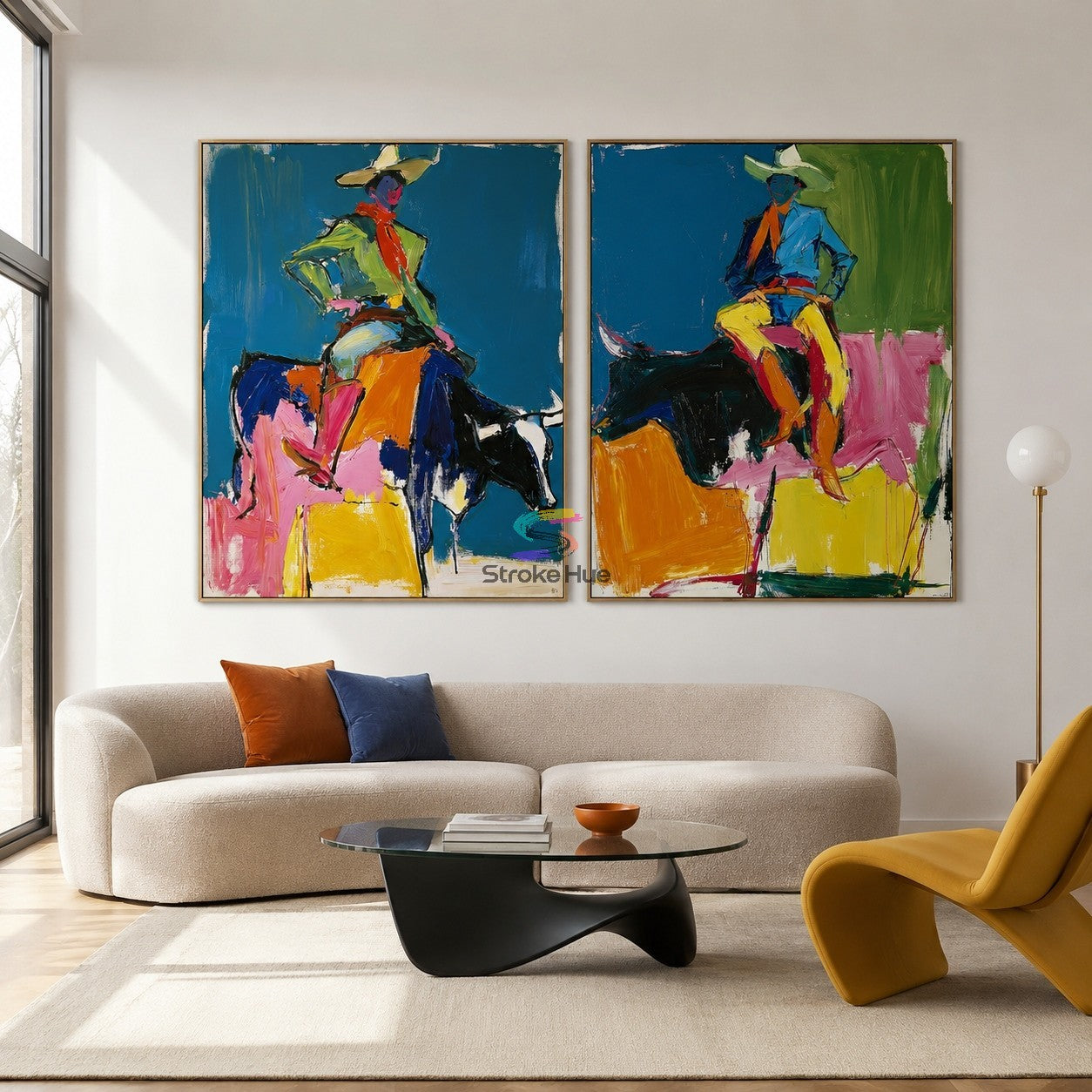Rodeo Duo-Colorful Longhorn Rider Painting Set