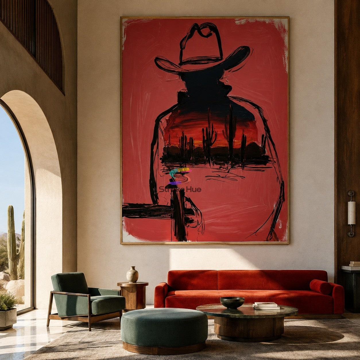 Desert Within-Cowboy Sunset Portrait Painting