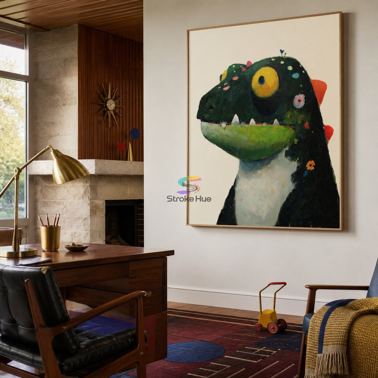 Forest Dino-Green Dinosaur Animal Painting
