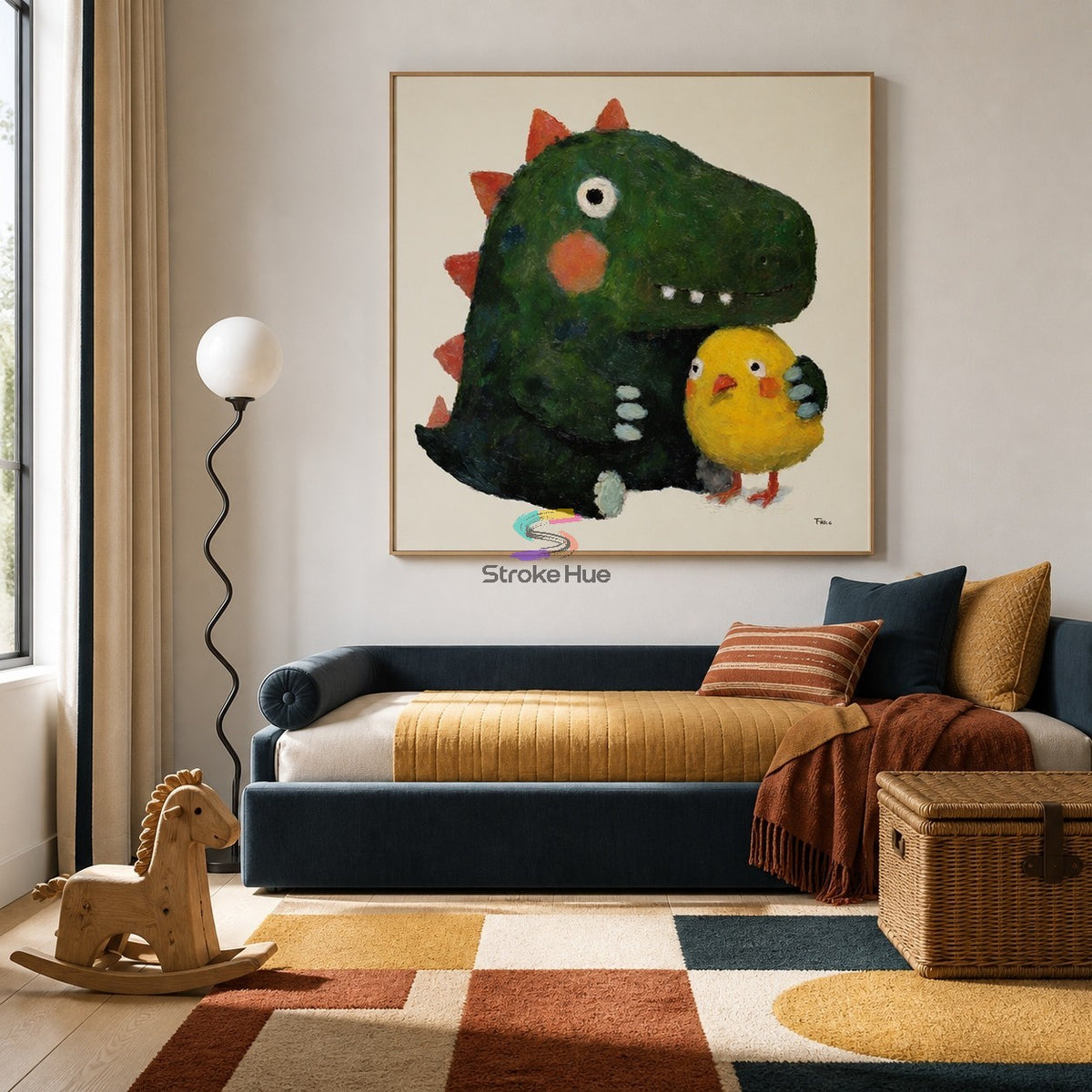 Dino Duo-Friendly Dinosaur Animal Painting