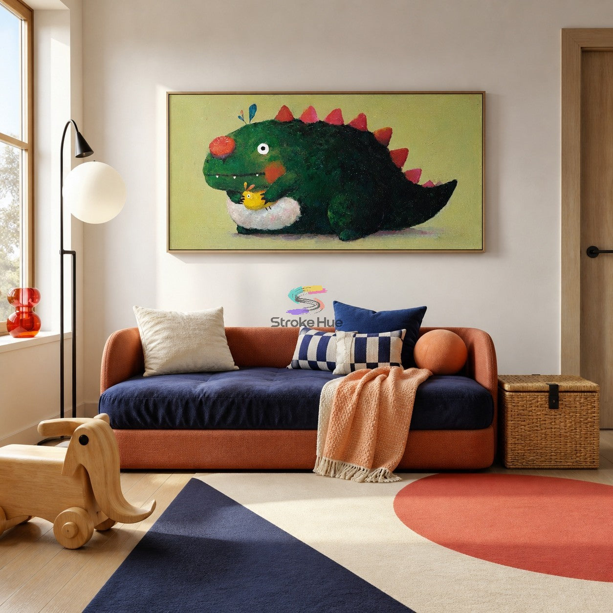 Dino Guardian-Heartwarming Dinosaur Animal Painting