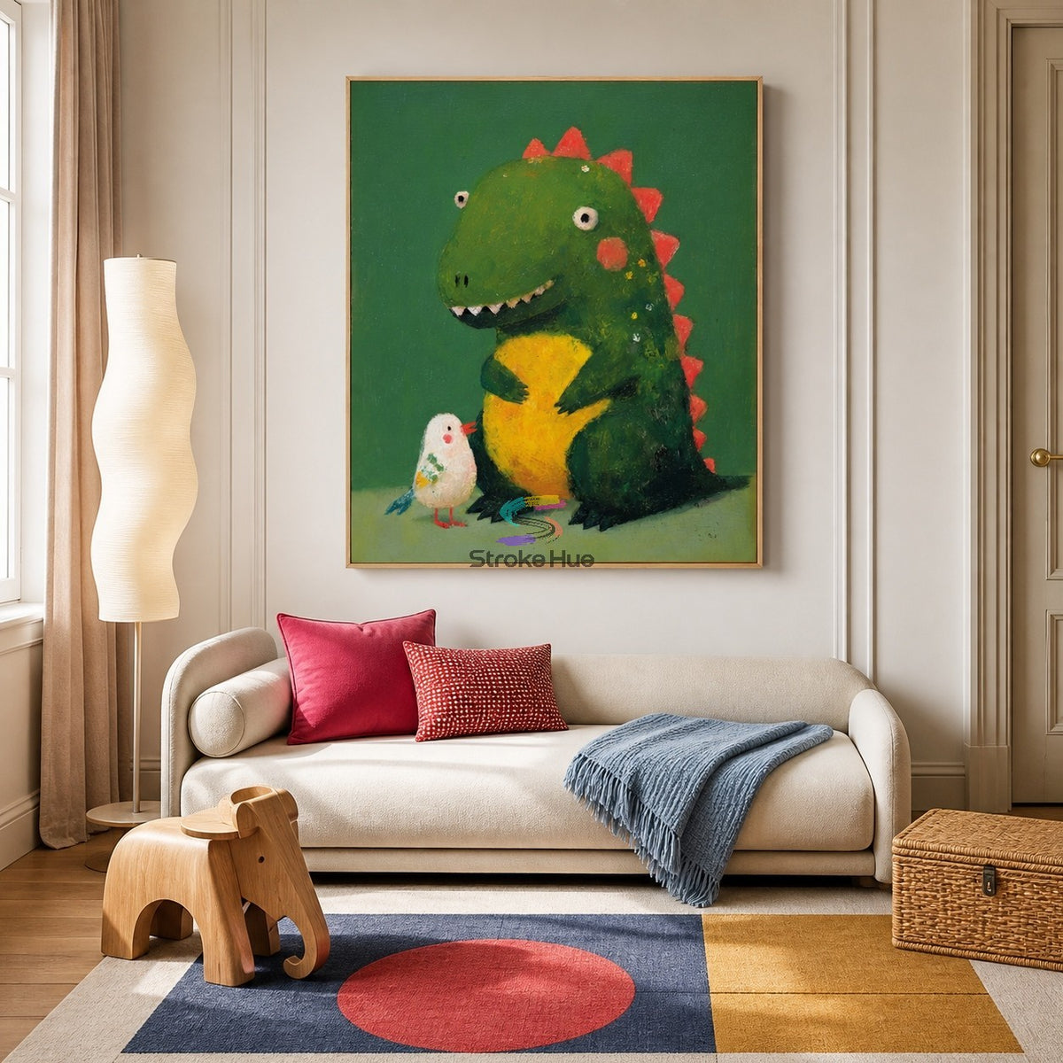 Dino Friend-Green Dinosaur Animal Painting