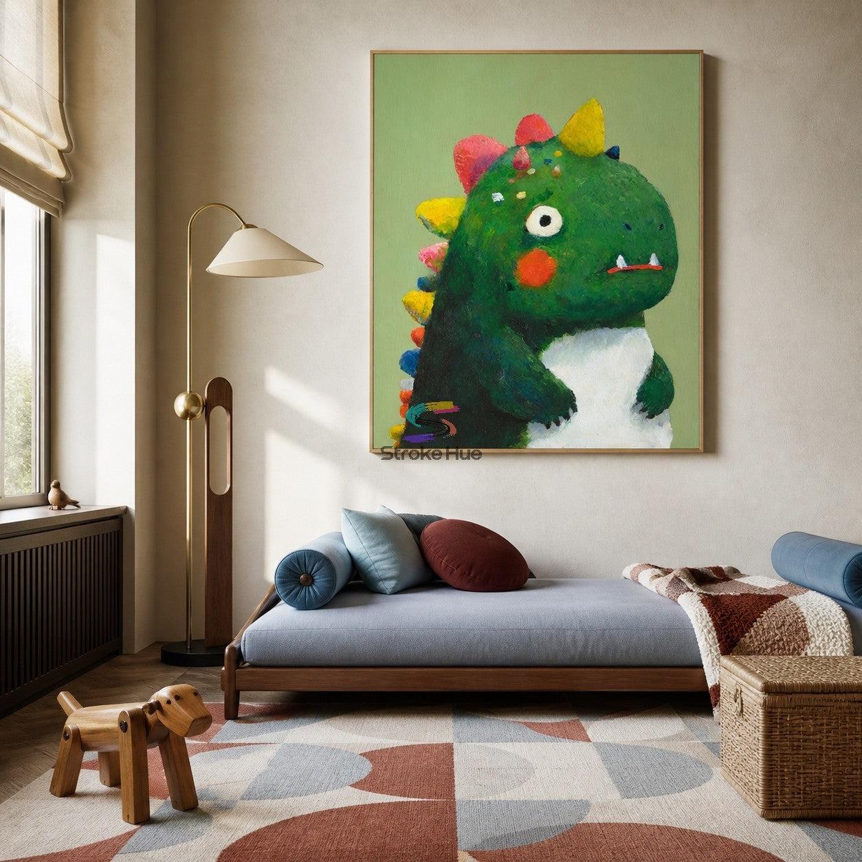 Rainbow Dino-Colorful Dinosaur Animal Painting