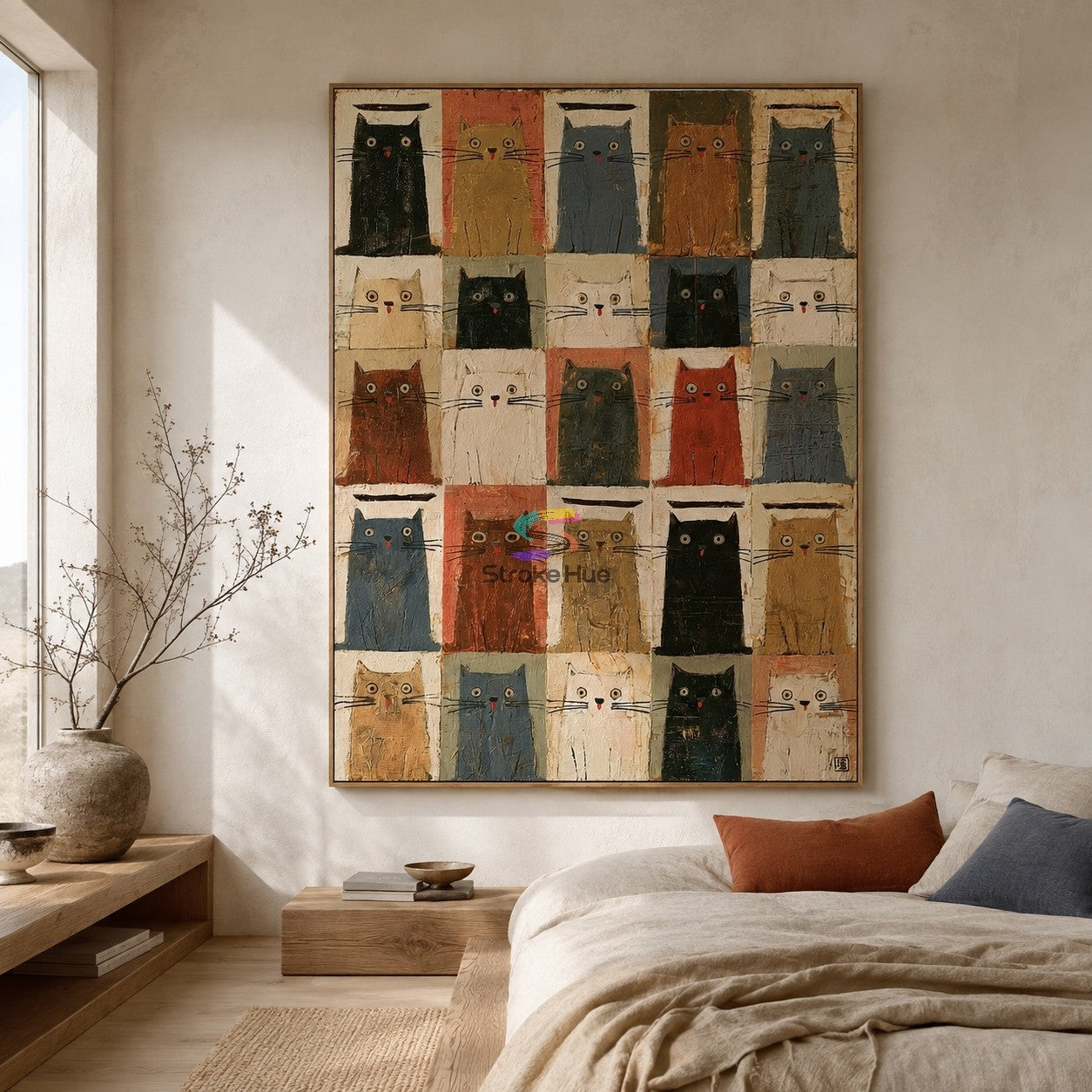 Cat Gallery-Multicolor Cat Animal Painting
