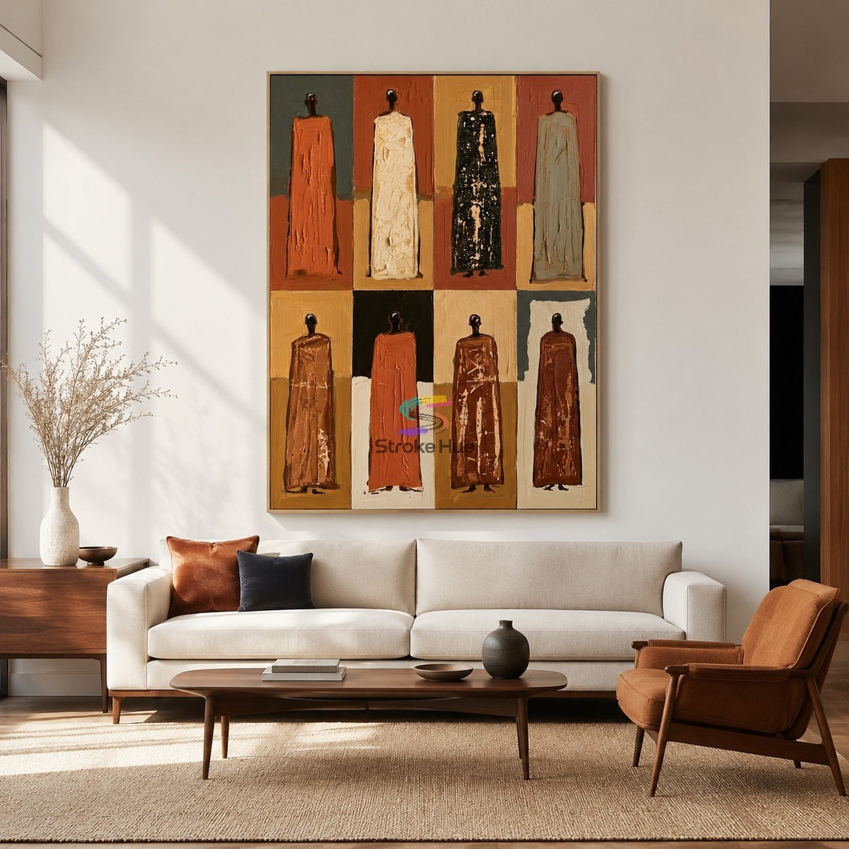 Modern Figure Gallery-Earthy Abstract Human Painting