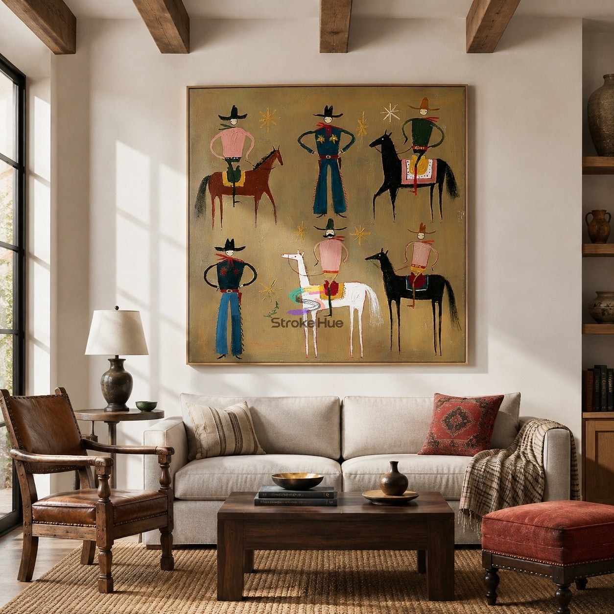 Desert Riders-Western Cowboy Horse Folk Painting