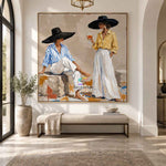 Golden Hour Duo-Modern Figure Oil Painting