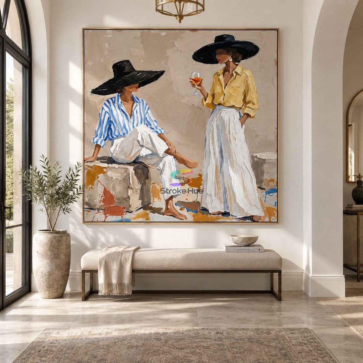 Golden Hour Duo-Modern Figure Oil Painting