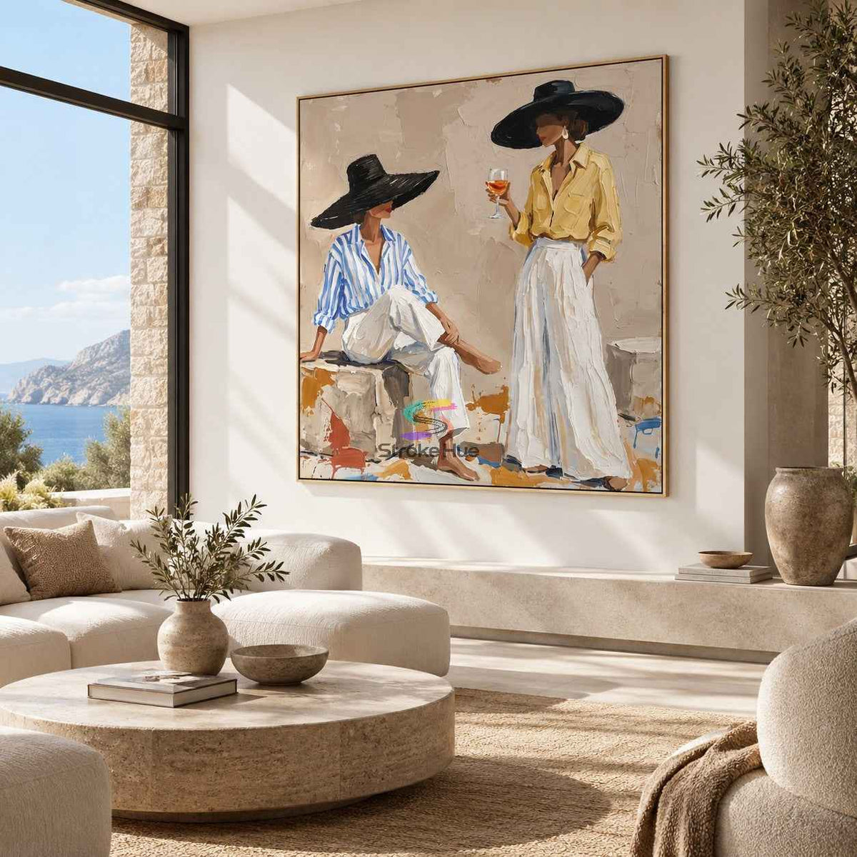 Golden Hour Duo-Modern Figure Oil Painting