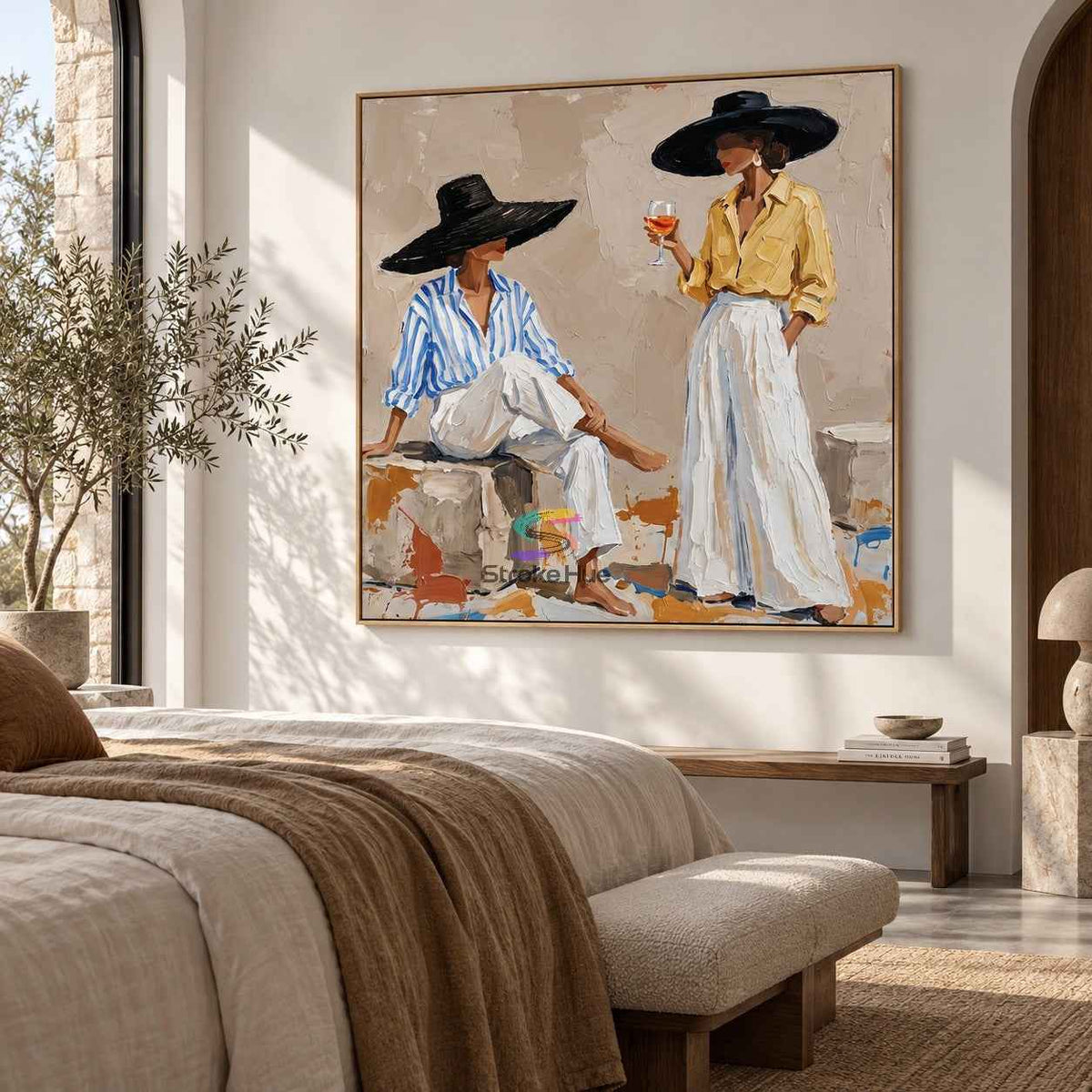 Golden Hour Duo-Modern Figure Oil Painting