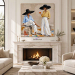 Golden Hour Duo-Modern Figure Oil Painting