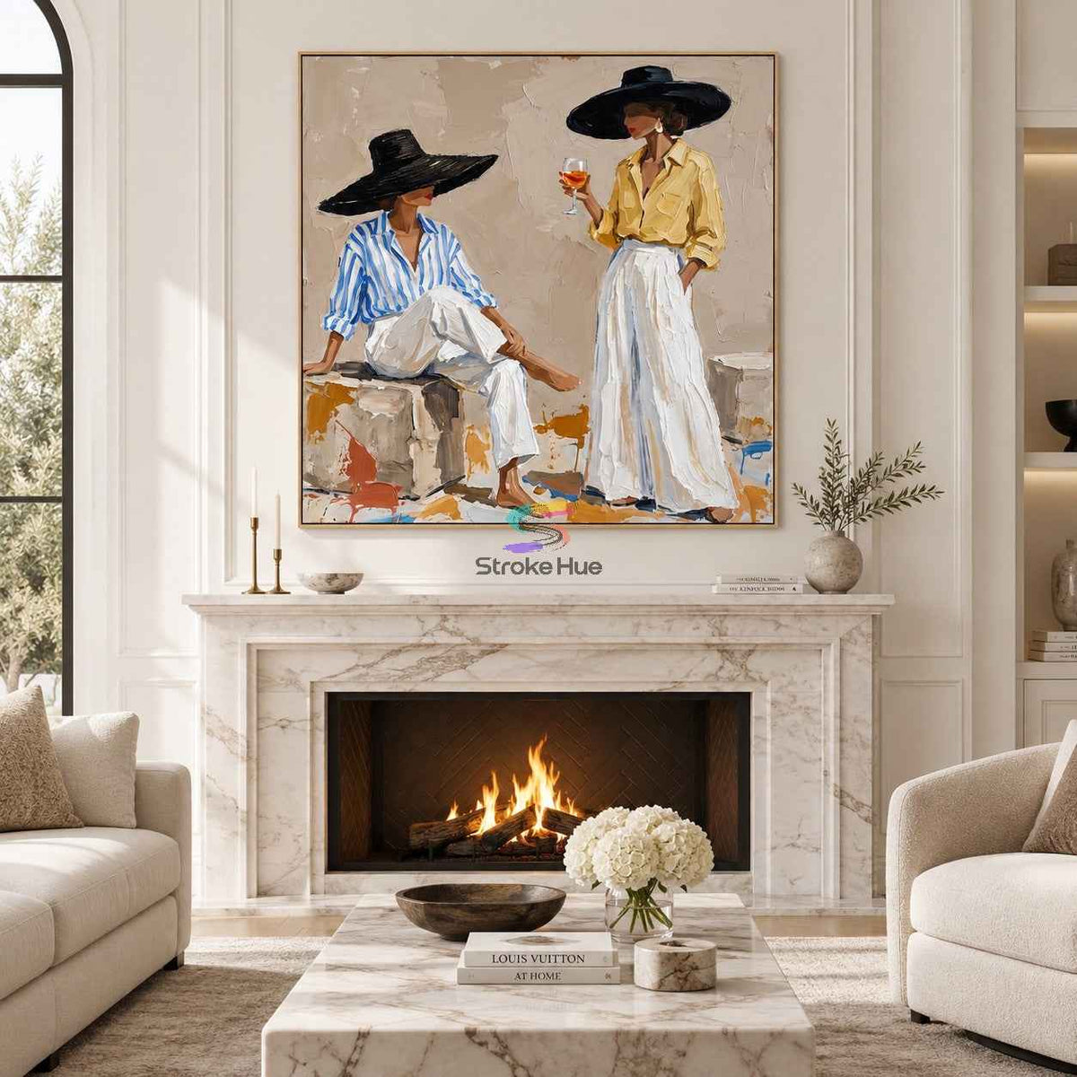 Golden Hour Duo-Modern Figure Oil Painting