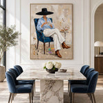 Blue Chair Moment-Modern Figure Oil Painting