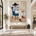 Blue Chair Moment-Modern Figure Oil Painting