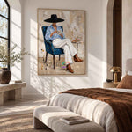 Blue Chair Moment-Modern Figure Oil Painting
