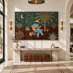 Desert Cowboy Serenade-Western Music Oil Painting