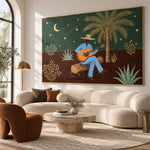 Desert Cowboy Serenade-Western Music Oil Painting