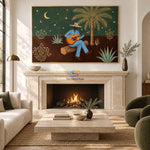 Desert Cowboy Serenade-Western Music Oil Painting