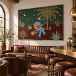 Desert Cowboy Serenade-Western Music Oil Painting