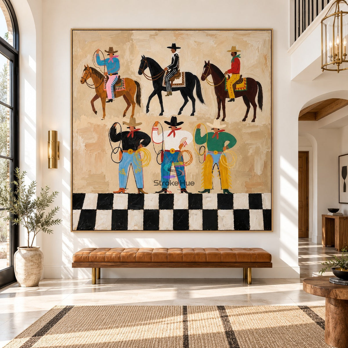 Cowboy Gathering-Western Rider Oil Painting