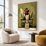 Library Retreat-Reading Woman Oil Painting